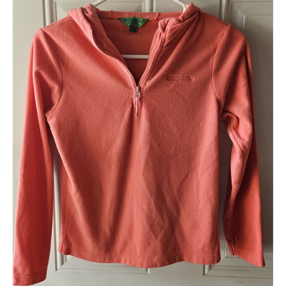 Mountain Warehouse Kids Fleece‎ Hoodie 9/10 Coral Pink 1/4 Zip Pullover Jacket